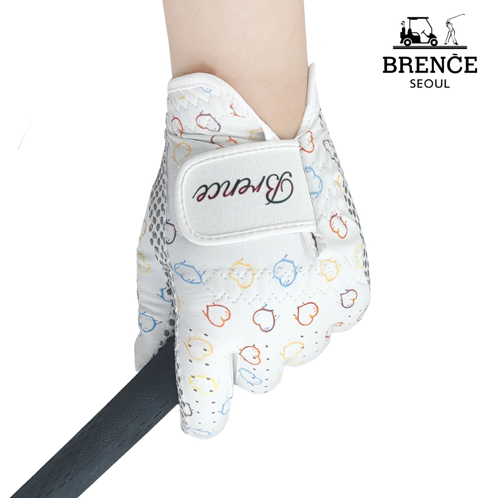 브렌스 하트B 디자인 실리콘 여성 양손 골프장갑