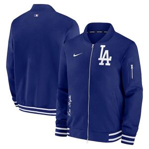 로스앤젤레스 다저스 나이키 어센틱 컬렉션 풀지퍼 보머 재킷 - 로얄 / Nike