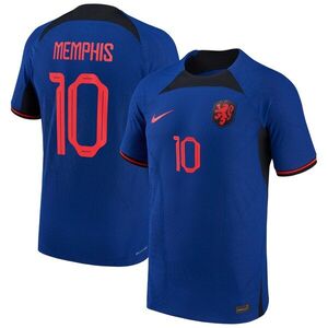 멤피스 데파이 네덜란드 대표팀 나이키 2022/23 원정 베이퍼 매치 정통 선수 저지 - 블루 / Nike