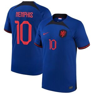 멤피스 데파이 네덜란드 대표팀 나이키 2022/23 어웨이 브레스 스타디움 레플리카 플레이어 저지 - 블루 / Nike