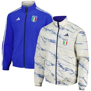 이탈리아 대표팀 아디다스 팀 로고 앤섬 리버서블 풀집 자켓 - 화이트 / adidas