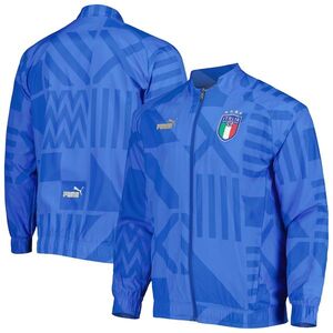 이탈리아 국가대표 푸마 프리매치 라글란 풀집 트레이닝 자켓 - 블루 / Puma