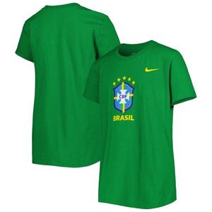 브라질 국가대표 나이키 여성 클럽 크레스트 티셔츠 - 그린 / Nike