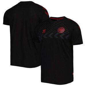 덴마크 국가대표 팬 라글란 티셔츠 - 블랙 / Hummel