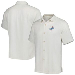 로스앤젤레스 다저스 토미 바하마 스포츠 트로피컬 아일랜드 캠프 버튼업 셔츠 - 흰색 / Tommy Bahama