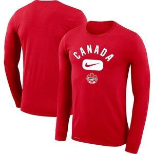 캐나다 축구 나이키 락업 레전드 퍼포먼스 긴팔 티셔츠 - 레드 / Nike