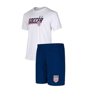 USMNT 컨셉트 스포츠 다운필드 티셔츠 &amp; 반바지 세트 - 네이비/화이트 / Concepts Sport