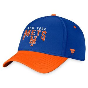 New York Mets Fanatics 브랜드 스택형 로고 플렉스 모자 - 로얄/오렌지 / 윌리스포츠 어센틱