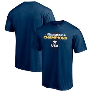 USMNT Fanatics 브랜드 2021 콘카카페 골드컵 챔피언 티셔츠 - 네이비 / 윌리스포츠 어센틱