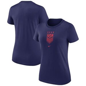 USWNT 나이키 여성 크레스트 티셔츠 - 네이비 / Nike