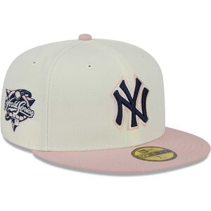 뉴욕 양키즈 뉴에라 크롬 로그 5950핏 모자 - 화이트/핑크 / New Era