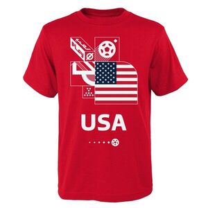 USMNT 축구 청소년 FIFA 월드컵 카타르 2022 플레이 액션 티셔츠 - 레드 / Outerstuff