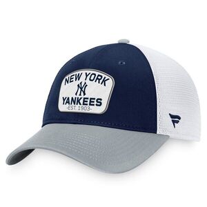 뉴욕 양키즈 덕후 브랜드 투톤 패치 트럭커 조절 가능 모자 - 네이비/그레이 / 윌리스포츠 어센틱