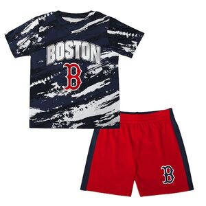 보스턴 레드삭스 유아 도둑질 홈베이스 2.0 티셔츠 &amp; 반바지 세트 - 네이비/레드 / Outerstuff