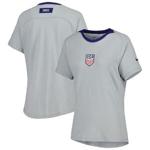USMNT 나이키 여성 트래블 라글란 티셔츠 - 그레이 / Nike