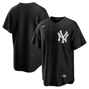 뉴욕 양키즈 나이키 오피셜 레플리카 저지 - 블랙/화이트 / Nike