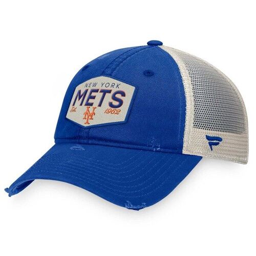 뉴욕 메츠의 파나틱스 브랜드 패치 트럭커 조절식 모자 - 로얄 / 윌리스포츠 어센틱