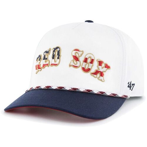 보스턴 레드삭스 &#039;47 플래그 스크립트 히치 스냅백 모자 - 화이트 / 47 브랜드