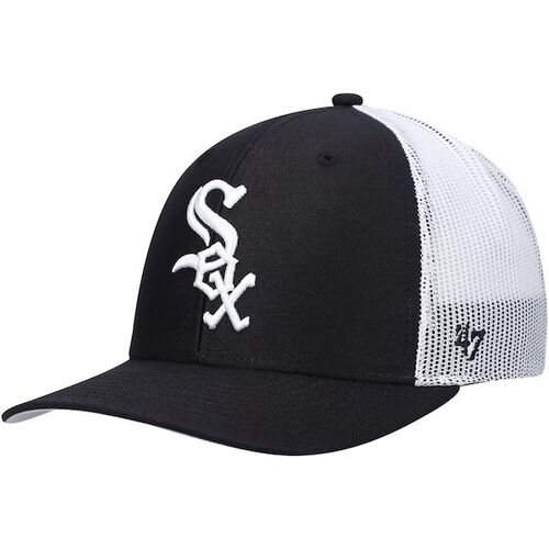 시카고 화이트삭스 &#039;47 프라이머리 로고 트럭커 스냅백 모자 - 블랙/화이트 / 47 브랜드