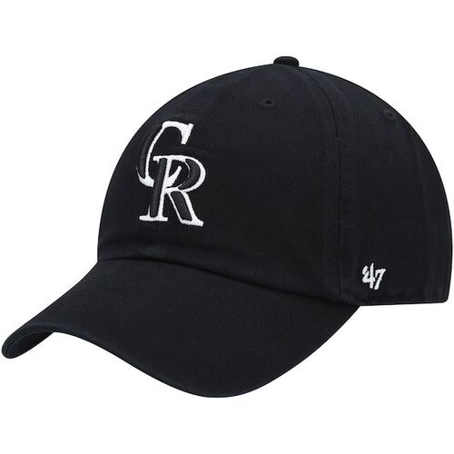 콜로라도 로키스 &#039;47 블랙 온 블랙 로고 청소 조절 모자 / 47 브랜드