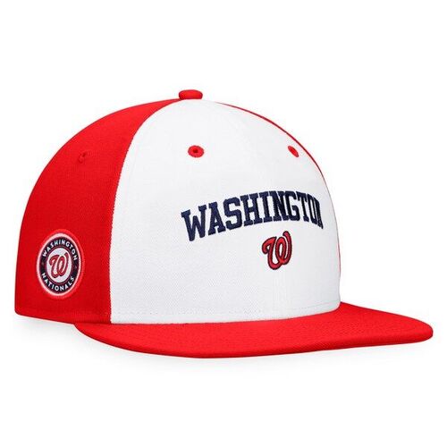 Washington National 파나틱스 브랜드 아이코닉 컬러 차단 핏 모자 - 흰색/빨간색 / 윌리스포츠 어센틱