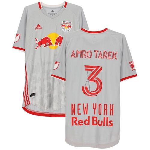 Amro Tarek New York Red Bulls 파나틱스 정통 사인 매치-2020 MLS 시즌 사용 3 그레이 저지 / 윌리스포츠 어센틱