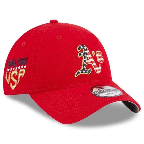 오클랜드 애슬레틱스 뉴에라 여자 2023년 7월 9일 4번째 조절 가능한 모자 - 빨간색 / New Era