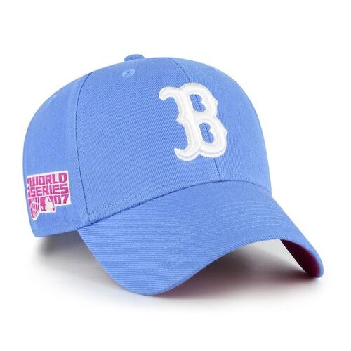 보스턴 레드삭스 &#039;47 2007 월드 시리즈 프라이머리 팀 로고 사이드 히트 스냅백 조절 모자 – 퍼플 / 47 브랜드