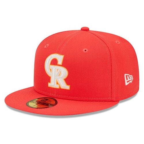 콜로라도 로키스 뉴에라 라바 하이라이터 로고 5950 핏 모자 - 빨간색 / New Era