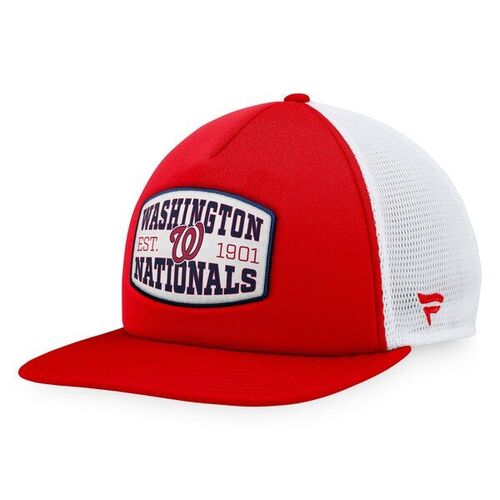 워싱턴 내셔널스 파나틱스 브랜드 폼 전면 패치 트럭커 스냅백 모자 - 빨간색 / 윌리스포츠 어센틱