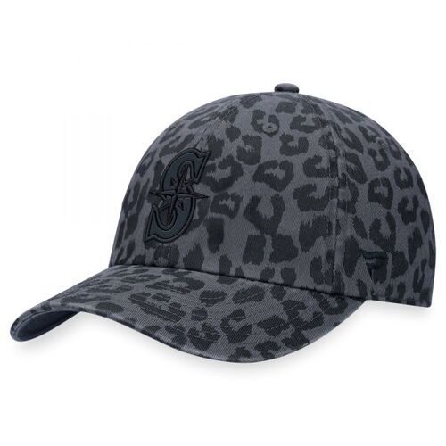 시애틀 매리너스 파나틱스 브랜드 여성 표범 조절 모자 - 블랙 / 윌리스포츠 어센틱
