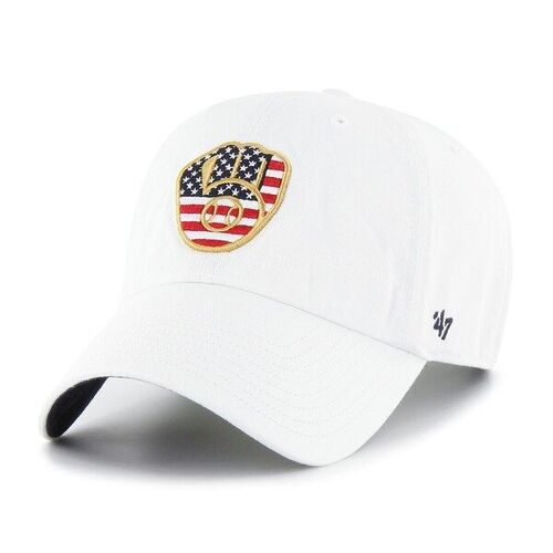 밀워키 브루어스 47 홈랜드 청소 조절 모자 - 흰색 / 47 브랜드