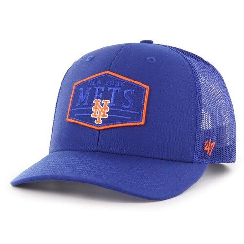 뉴욕 메츠 &#039;47 리지라인 토널 패치 트럭커 조절식 모자 - 로얄 / 47 브랜드
