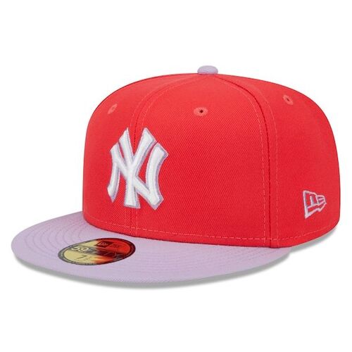 뉴욕 양키즈 뉴에라 봄 컬러 투톤 5950 핏 모자 - 레드/라벤더 / New Era