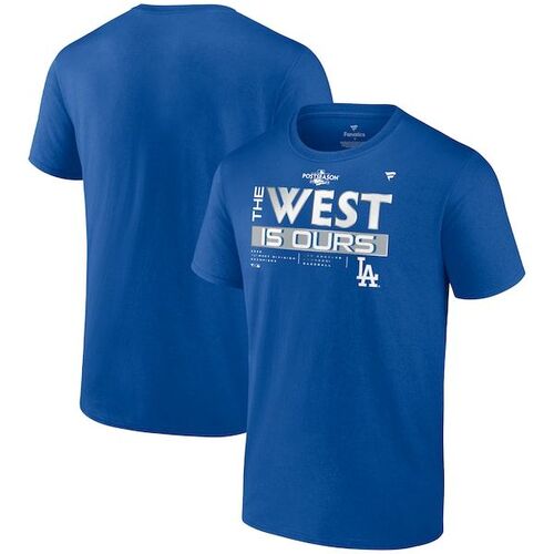 로스앤젤레스 다저스 유스 2022 NL 서부 디비전 챔피언 라커룸 티셔츠 - 로얄 / 윌리스포츠 어센틱