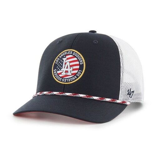 로스앤젤레스 다저스 &#039;47 유니온 패치 트럭커 조절식 모자 - 네이비 / 47 브랜드