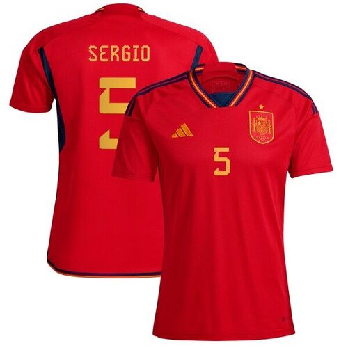 세르히오 부스케츠 스페인 축구 대표팀 아디다스 2022/23 홈 레플리카 선수 유니폼 - 레드 / adidas