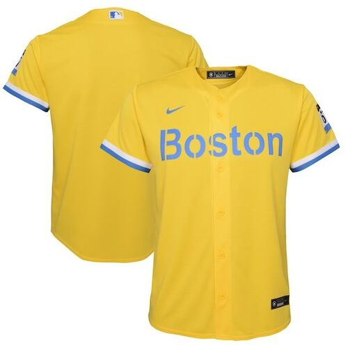 보스턴 레드삭스 나이키 유스시티 커넥트 레플리카팀 저지 - 골드/라이트블루 / Nike