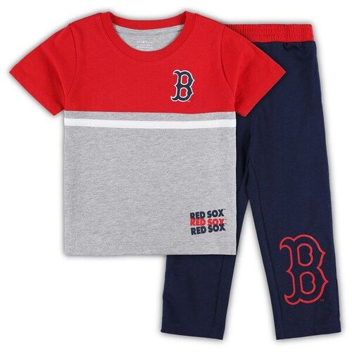 보스턴 레드삭스 유아용 타자 박스 티셔츠 &amp; 팬츠 세트 - 네이비/레드 / Outerstuff