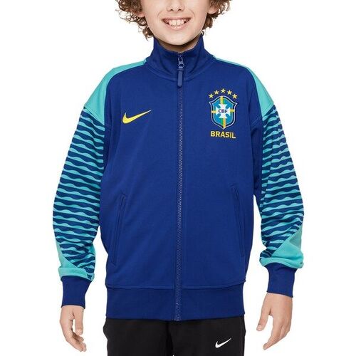 브라질 국가대표 나이키 유스 2024 아카데미 프로 앤섬 풀집 자켓 - 로얄 / Nike