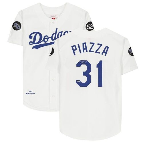 Mike Piazza Los Angeles Dodgers 파나틱스 어쎈틱 사인 White Mitchell and Ness Cooperstown Collection 어쎈틱 Jersey / 윌리스포츠 어센틱