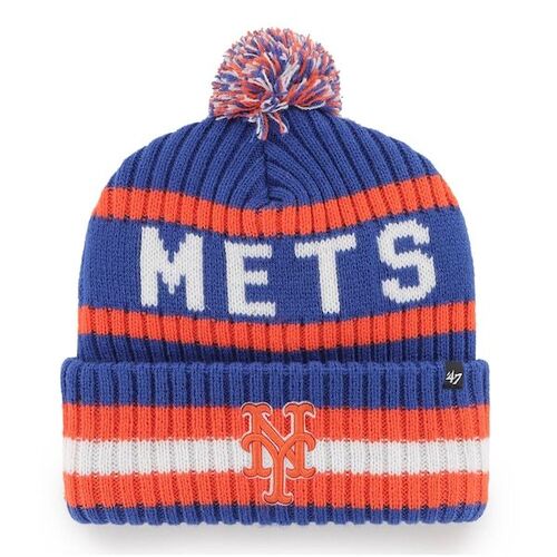 뉴욕 메츠 &#039;47 Bering Cuffed Knit Hat with Pom - Royal / 47 브랜드