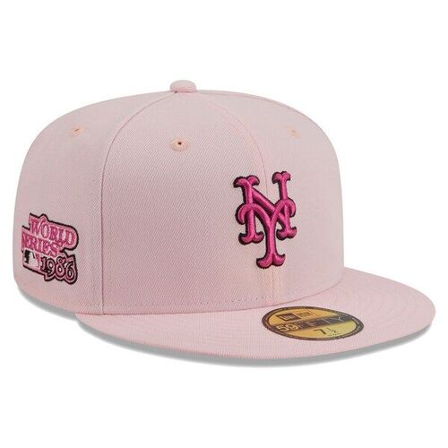 뉴욕 메츠 뉴에라 1986 MLB 월드시리즈 5950 핏 모자 - 핑크 / New Era