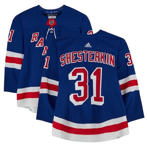 이고르 셰스터킨 뉴욕 레인저스 파나틱스 정품 경기용 31 블루 세트 1 2023-24 NHL 시즌 유니폼 / 윌리스포츠 어센틱