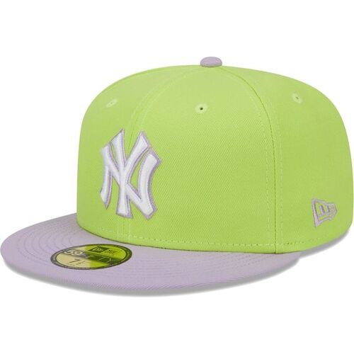 뉴욕 양키즈 뉴에라 봄 컬러 투톤 5950핏 모자 - 네온그린/라벤더 / New Era
