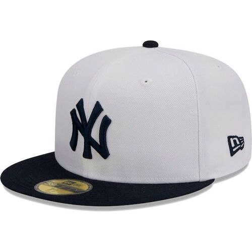 뉴욕 양키즈 뉴에라 옵티컬 5950핏 모자 - 화이트/네이비 / New Era