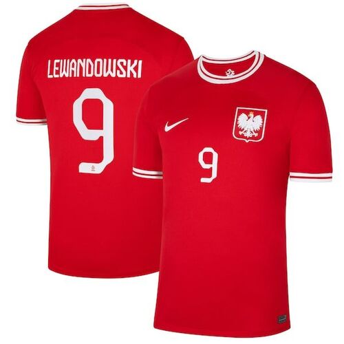 로버트 레반도프스키 폴란드 대표팀 나이키 2022/23 원정 숨쉬는 경기장 레플리카 선수 유니폼 - 레드 / Nike