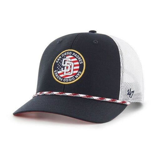 샌디에이고 파드리스 &#039;47 유니온 패치 트럭커 조절식 모자 - 네이비 / 47 브랜드