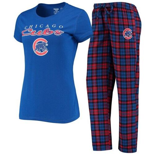 시카고 컵스 컨셉트 스포츠 여성 로지 티셔츠 &amp; 팬츠 수면 세트 - 로얄/레드 / Concepts Sport