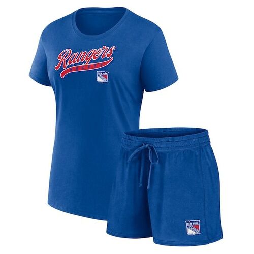 뉴욕 레인저스의 패너틱스 브랜드 여성용 마무리 티셔츠 &amp; 반바지 콤보 팩 / 파나틱스 어쎈틱